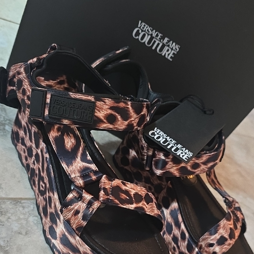 Versace Black and White Printed Satin Tags